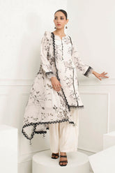 UAE -3 Piece Unstitched Printed Soya Silk Suit with Printed Chiffon Dupatta SY-52001