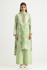 UAE- 3PC Chiffon Embroidered Suit