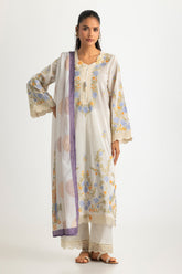 UAE-3PC Cross Hatch Embroidered Suit