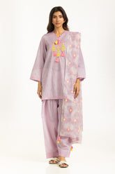 UAE-3PC Jacquard Embroidered Suit IUSTKSD-1214