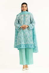 UAE-3PC Lawn Printed Suit IUSTKSD-2028