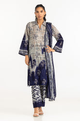 UAE-3PC Lawn Printed Suit With Embroidered IUSTKSD-2119