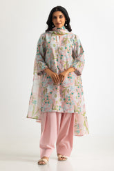 UAE-3PC Lawn Printed Suit With Embroidered