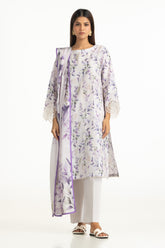 UAE-3PC Lawn Printed With Embroidered Suit