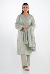 UAE-3PC Lawn Silver And Lacquer Printed Suit IUSTKSD-2060