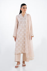 UAE-3PC Swiss Voile Embroidered Suit IUSTKSD-2320
