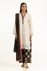 UAE-3PC Jacquard Embroidered Suit IUSTKSD-951