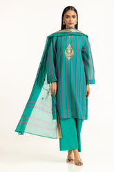 UAE-3PC Jacquard Embroidered Suit IUSTKSD-952