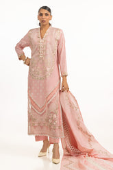UAE-3PC Lawn Embroidered Suit IUSTKSD-734