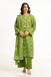 UAE-3PC Lawn Lacquer Printed Suit IUSTKSD-611