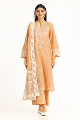 UAE-3PC Lawn Lacquer Printed Suit With Embroidered IUSTKSD-929