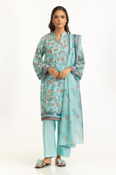 UAE-3PC Lawn Printed Suit IUSTKSD-1174