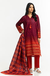 UAE-3PC Lawn Printed Suit IUSTKSD-554