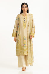 UAE-3Pc Lawn Printed Suit IUSTKSD-873