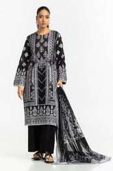 UAE-3PC Lawn Printed Suit With Embroidered IUSTKSD-551