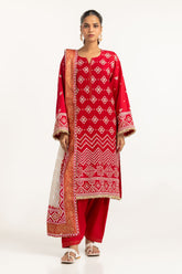 UAE-3PC Lawn Printed Suit With Embroidered IUSTKSD-693