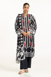 UAE-3PC Lawn Printed Suit With Embroidered IUSTKSD-736