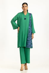 UAE-Arabic Linen Embroidered Co-Ord Set IUSTTS-1191