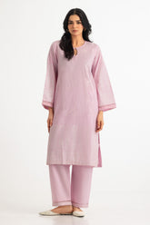 UAE-Cambric Block Printed Co-Ord Set With Embroidered