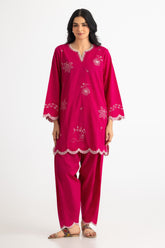 UAE- Cambric Embroidered Co-Ord Set