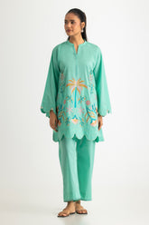 UAE-Cambric Embroidered Co-Ord Set