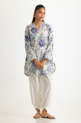 UAE-Cotton Printed Shirt With Embroidered And Dyed Trouser