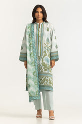 UAE-Cross Hatch Printed Shirt And Dupatta