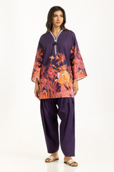 UAE-Cross Slub Printed Co-Ord Set IPST-55033