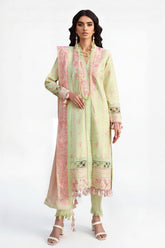 UAE-3 Piece Embroidered Lawn Suit with Embroidered Chiffon Dupatta PM-62016