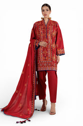 UAE-3 Piece Embroidered Lawn Suit with Embroidered Borders CL-52449