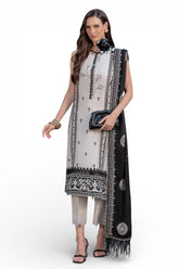 UAE-3 Piece Embroidered Lawn Suit with Embroidered Denting Dupatta DN-52046