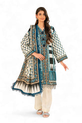 UAE-3 Piece Printed Khaddar Suit with Dupatta SD-52255