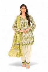 UAE-3 Piece Printed Khaddar Suit with Dupatta SD-52257