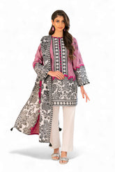 UAE-3 Piece Printed Khaddar Suit with Dupatta SD-62023