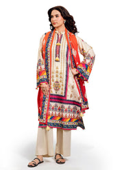 UAE-3 PIece Printed Lawn Suit