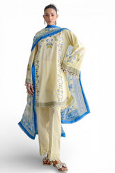 UAE-3 Piece Embroidered Lawn Suit with Chiffon Dupatta and Borders BM-62005