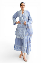 UAE-3 Piece Zari & Sequins Embroidered Lawn Suit with Printed Dupatta DN-52037