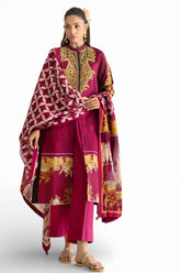 UAE-3 Piece Printed Lawn Suit with Embroidered Neckline CL-52076