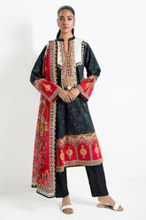 UAE-3 Piece Printed Lawn Suit with Embroidered Organza Lace & Bunches CL-62267