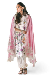 UAE-3 Piece Printed Lawn Suit with Embroidered Lace and Bunches CL-62268