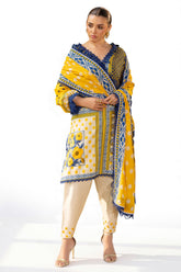 UAE-3 Piece Printed Lawn Suit with Embroidered Trouser CL-62114