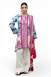 UAE-3 Piece Printed Cross Hatch Suit with Lawn Dupatta CH-62014