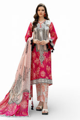 UAE-3 Piece Printed Cross Hatch Suit with Lawn Dupatta CH-62021