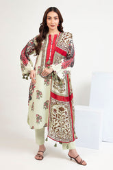 UAE-3 Piece Printed Lawn Suit with Dupatta CL-62066 B