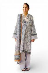 UAE-3 Piece Printed Lawn Suit with Dupatta CL-62115 A