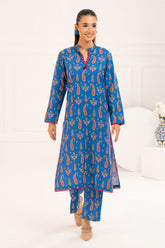 UAE-2 Piece Printed Slub Viscose Suit WNST-52007