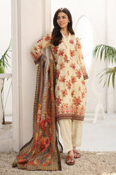 UAE-3 Piece Printed Lawn Suit with Zari Dupatta