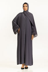 UAE-Viscose Georgette Embroidered Abaya With Embroidered Scarf IPAB-22137