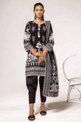 UAE -3PC Unstitched Printed Lawn Suit B-42018