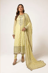 UAE -3 Piece Unstitched Embroidered Chiffon Suit with Embroidered Chiffon Dupatta LE-52003